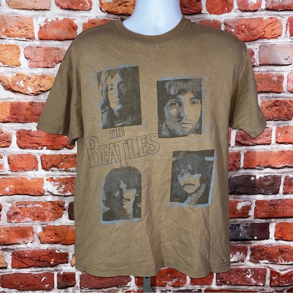 The Beatles tshirt brown apple 2005 vintage flaws John Lennon Paul McCartney